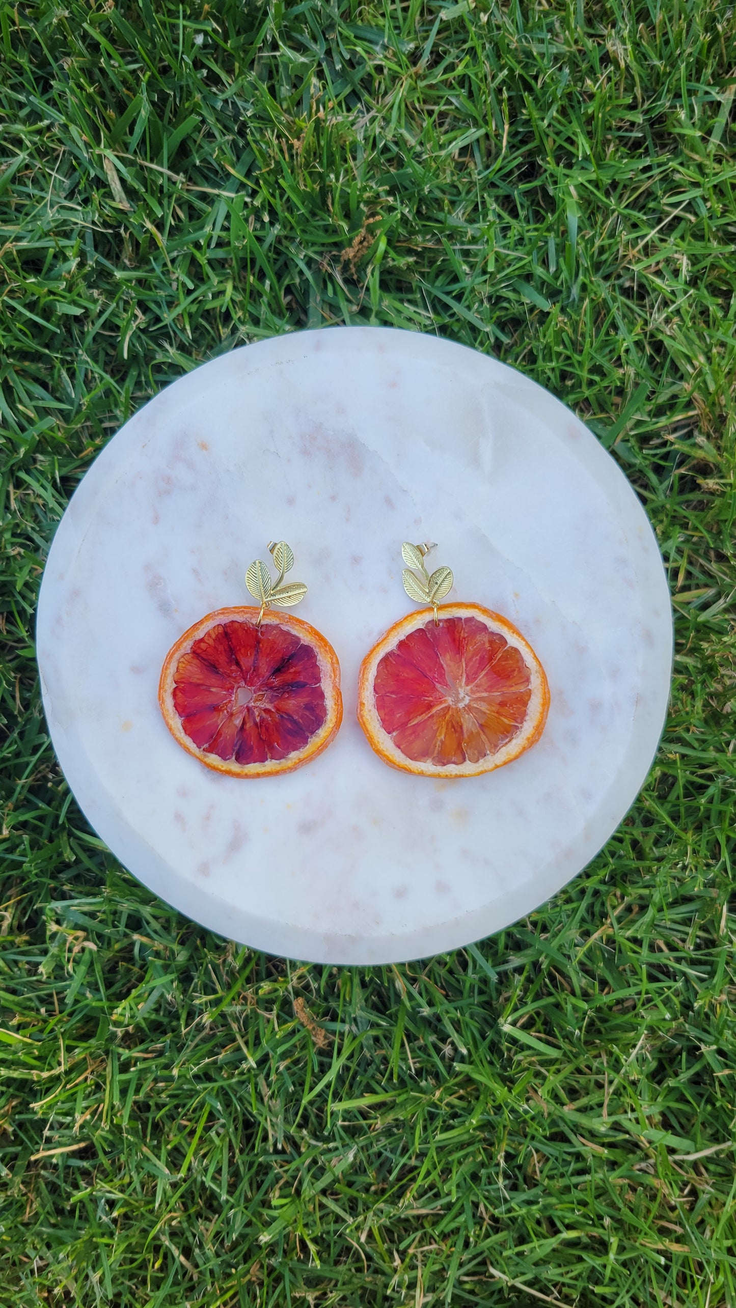 Blood Orange Slice Earrings