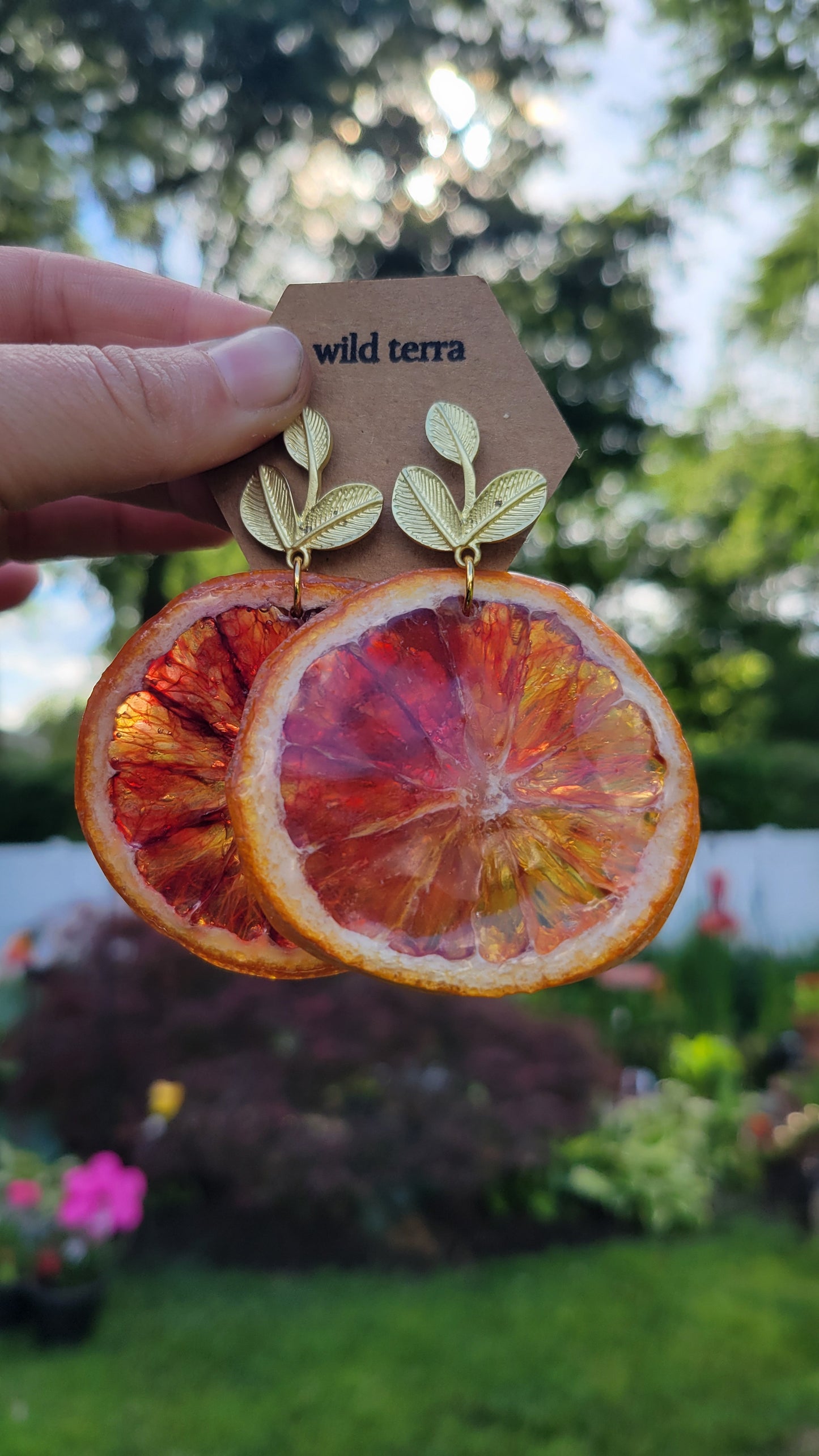 Blood Orange Slice Earrings
