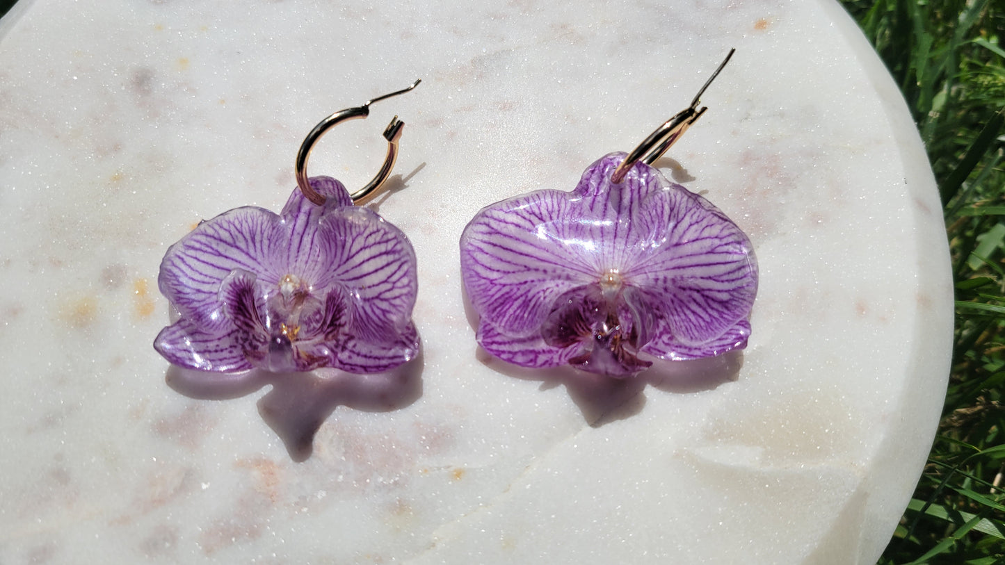 Orchid Gold Hoops