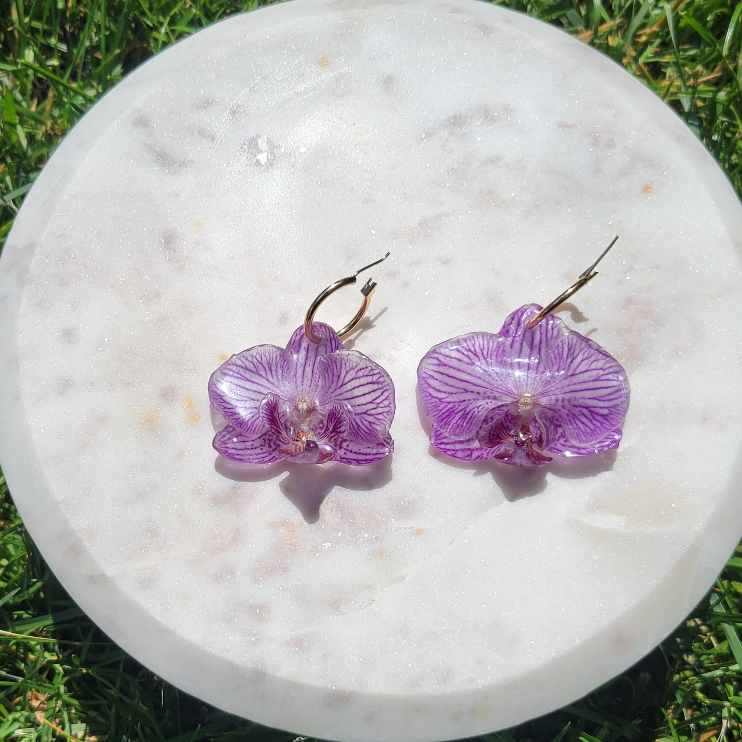 Orchid Gold Hoops