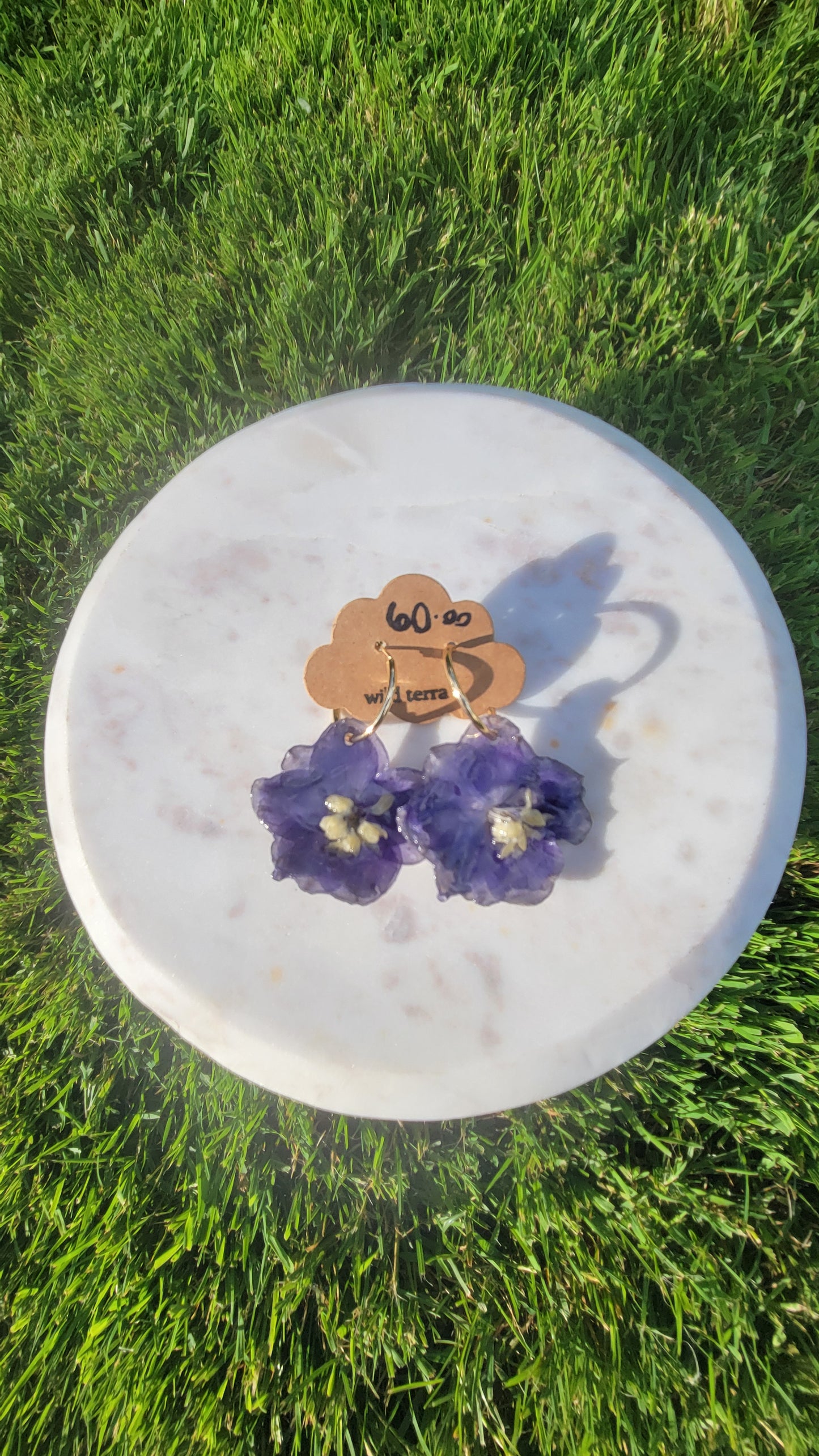 Delphinium Gold Hoops