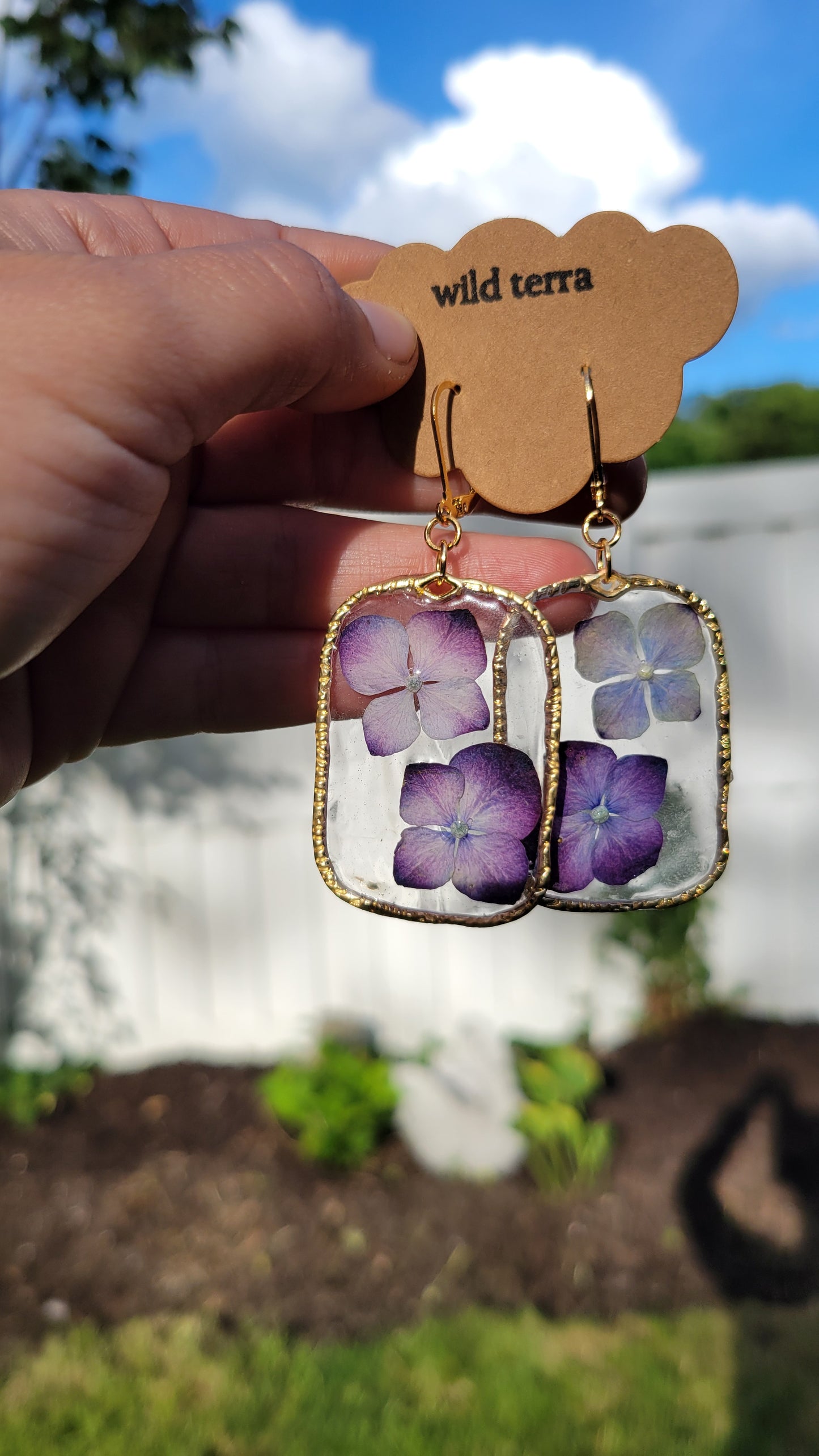 Blue Hydrangea Earrings
