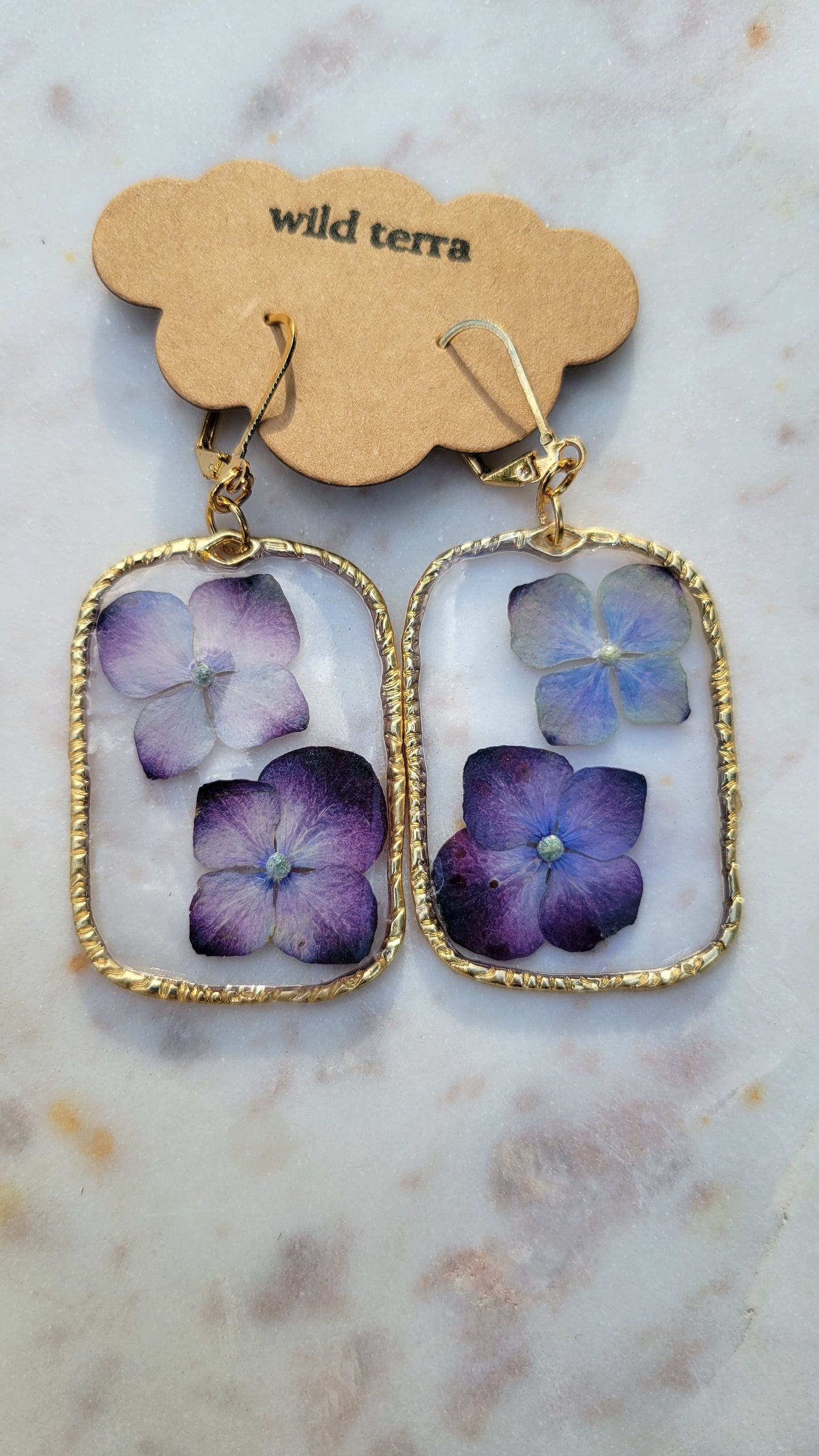 Blue Hydrangea Earrings