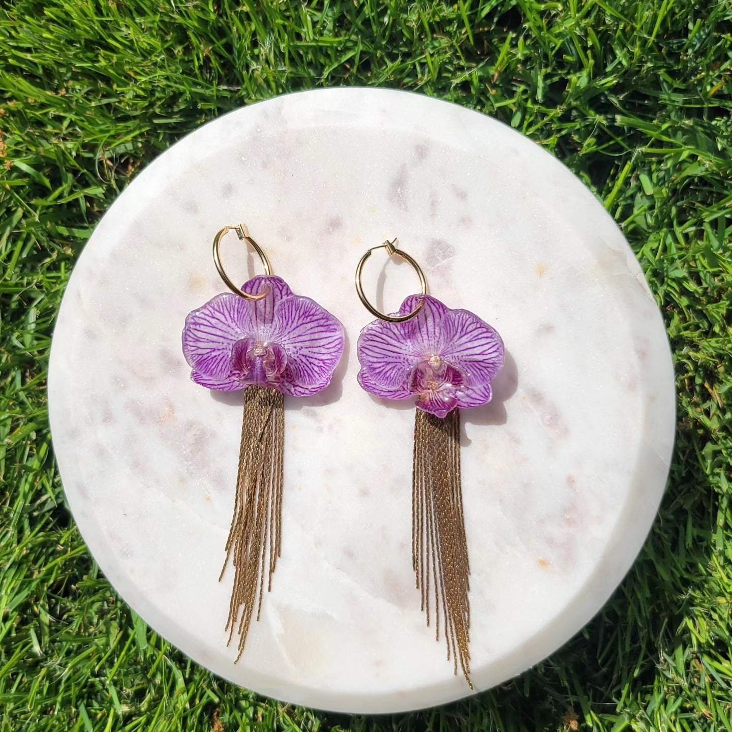 Purple Orchid Fringe Dangle